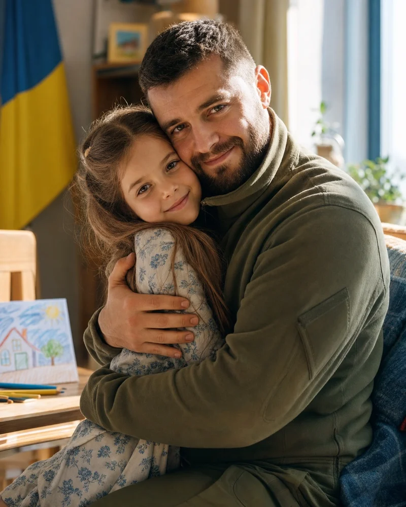 Тепла листівка для захисника від дитини