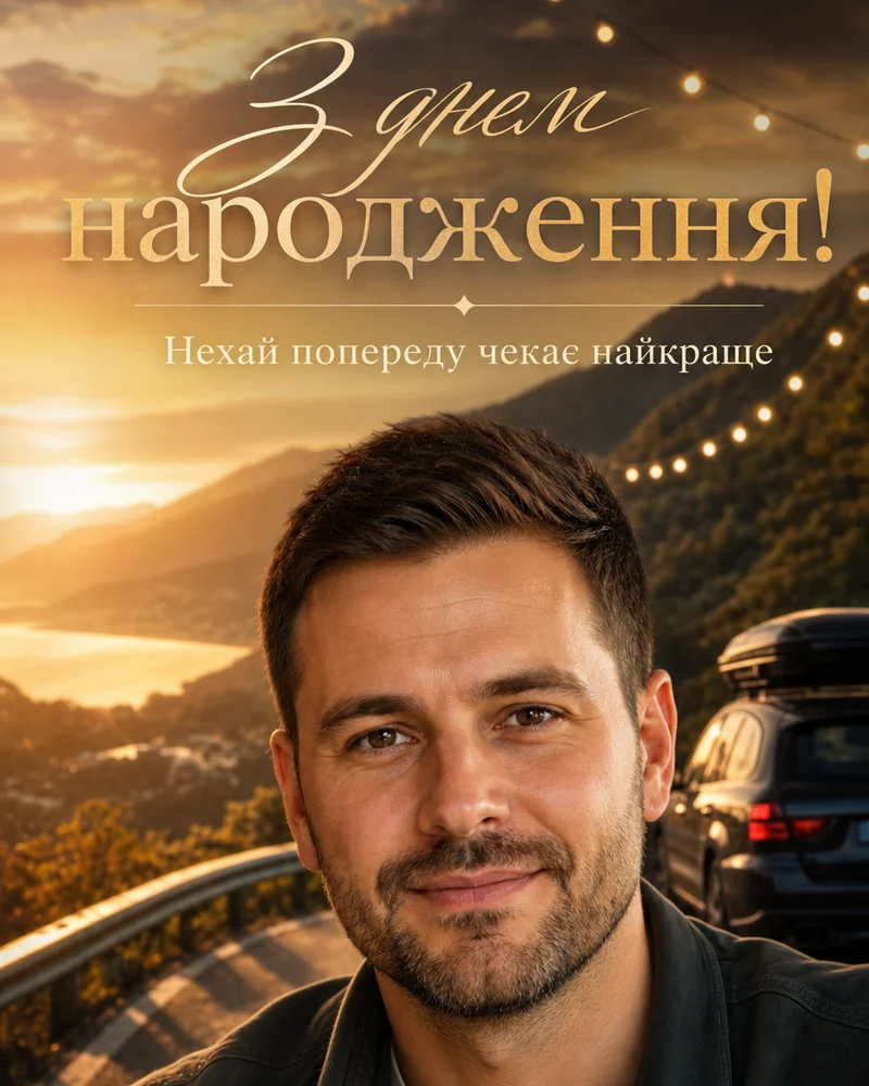 Приклад листівки: Драйв і пригоди