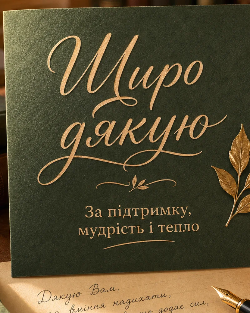 Приклад листівки: Стримана подяка