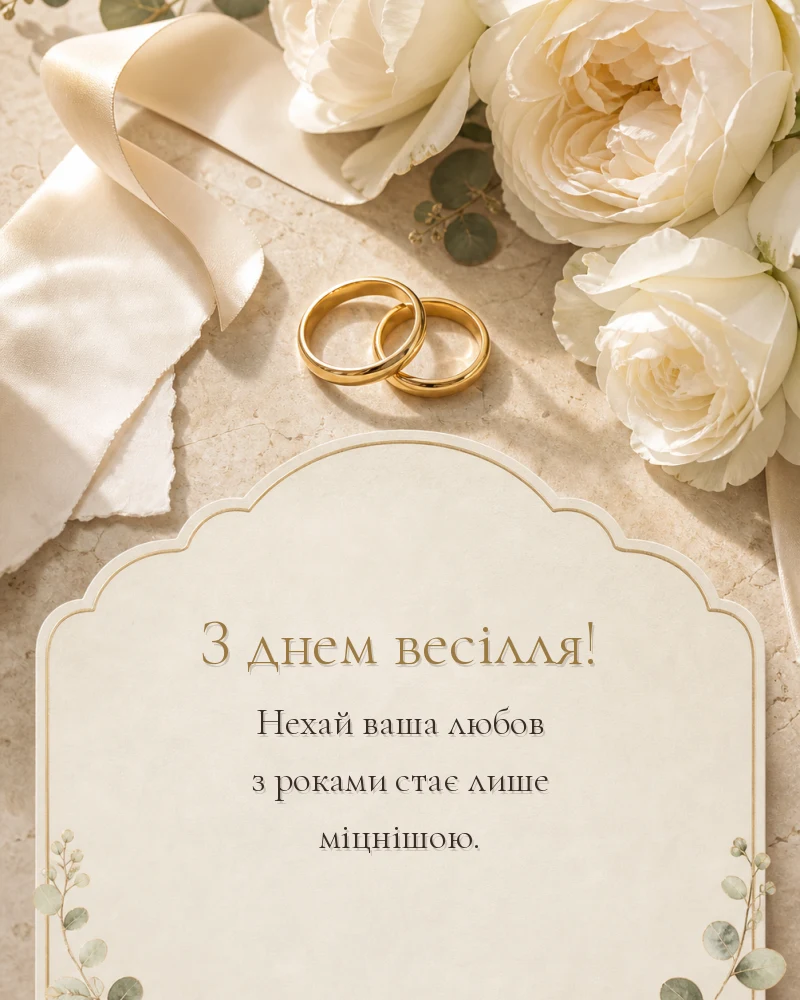 Приклад листівки: Весілля